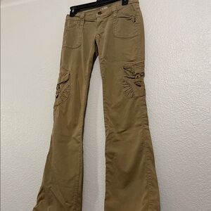 Frankie B. Khaki Wide Leg Cargo Pants